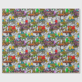 Graffiti Dans Hip Hop Patroon  Cadeaupapier (Vlak)