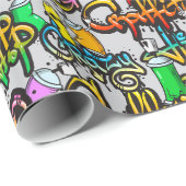 Graffiti Dans Hip Hop Patroon  Cadeaupapier (Rol Hoek)