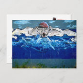 Graffiti : de zwemmer - briefkaart (Voorkant / Achterkant)