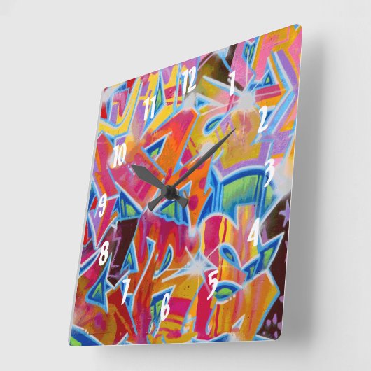 Graffiti design wandklok (Hoek)