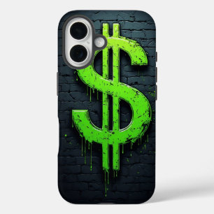 Graffiti dollarsymbool – Urban geld kunst telefoon iPhone 16 Hoesje