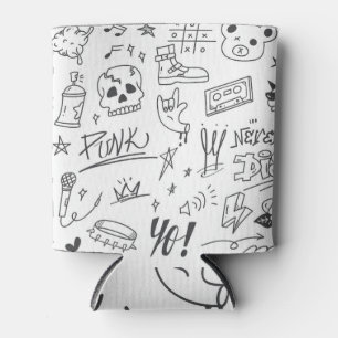 Graffiti Doodles: Punk muziek krabbelen Blikjeskoeler