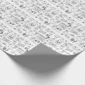 Graffiti Doodles: Punk muziek krabbelen Cadeaupapier (Hoek)