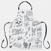 Graffiti Doodles: Punk muziek krabbelen Schort (Voorkant)