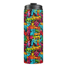 Graffiti, druipende verf thermosbeker