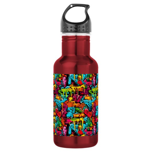 Graffiti, druipende verf waterfles (Voorkant)