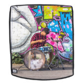 Graffiti Drummer Cool All-Over Printed Backpack (Verwijderbaar gezicht)