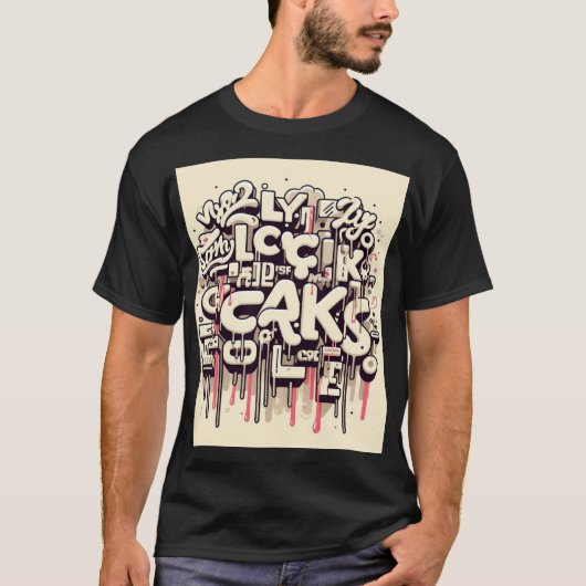 Graffiti-druptypografie-T-shirt T-shirt (Voorkant)