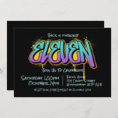 Graffiti Eleven Invitation Kaart (Voorkant / Achterkant)