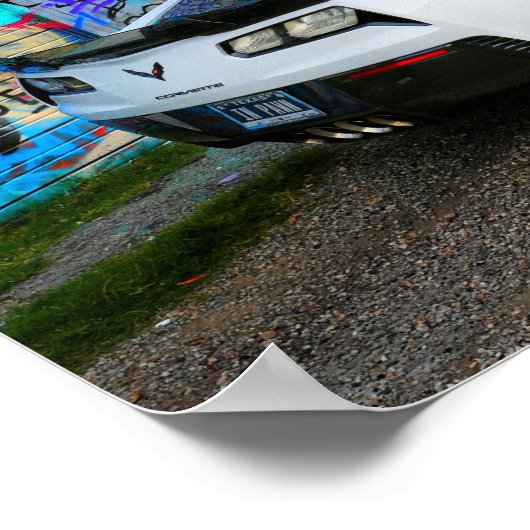 graffiti en het korvet Z06 Poster (Hoek)