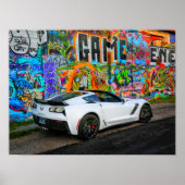 graffiti en het korvet Z06 Poster (Voorkant)