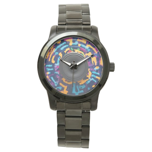 Graffiti en luidsprekergezicht horloge (Voorkant)