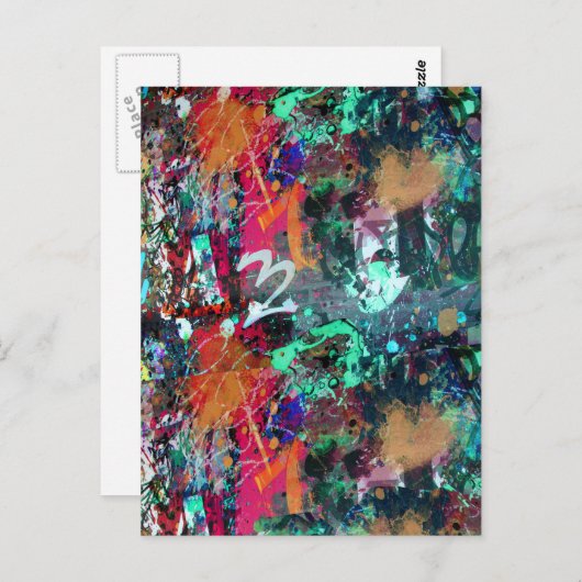Graffiti en verf briefkaart (Voorkant / Achterkant)