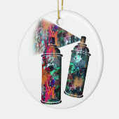 Graffiti en verfsplatter keramisch ornament (Links)