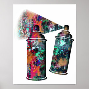 Graffiti en verfsplatter poster