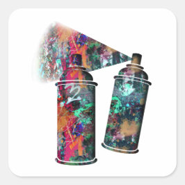 Graffiti en verfsplatter ronde sticker