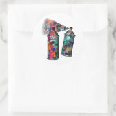 Graffiti en verfsplatter ronde sticker (Tas)