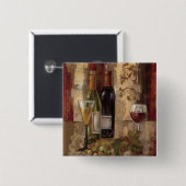 Graffiti en wijn vierkante button 5,1 cm (Voorkant /achterkant)