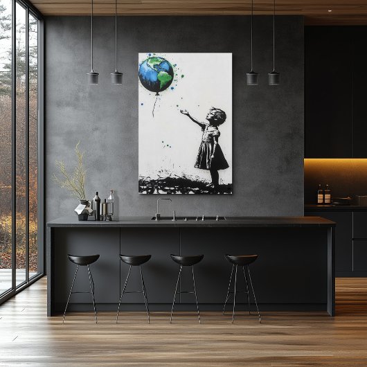 Graffiti Environmental Street Art in groen en blau Poster