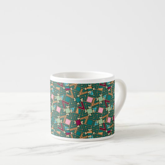 Graffiti Explosion Modern Geometric Pattern  Espresso Kop (Voorkant rechts)