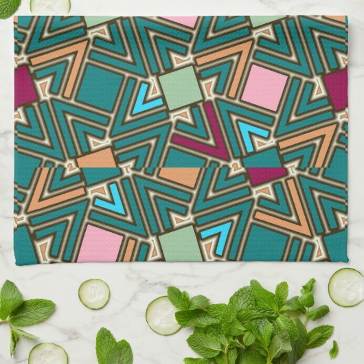 Graffiti Explosion Modern Geometric Pattern  Theedoek (Gevouwen)