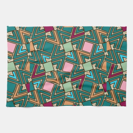 Graffiti Explosion Modern Geometric Pattern  Theedoek (Horizontaal)