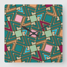 Graffiti Explosion Modern Geometric Pattern  Vierkante Klok