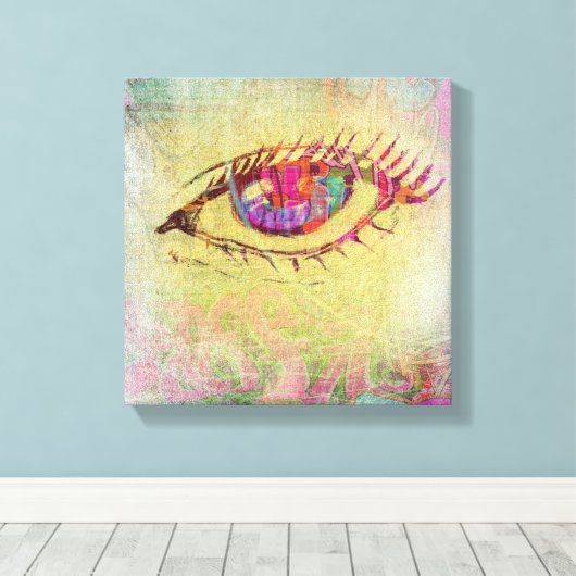 Graffiti Eye Canvas Afdruk (Insitu (Houten vloer))