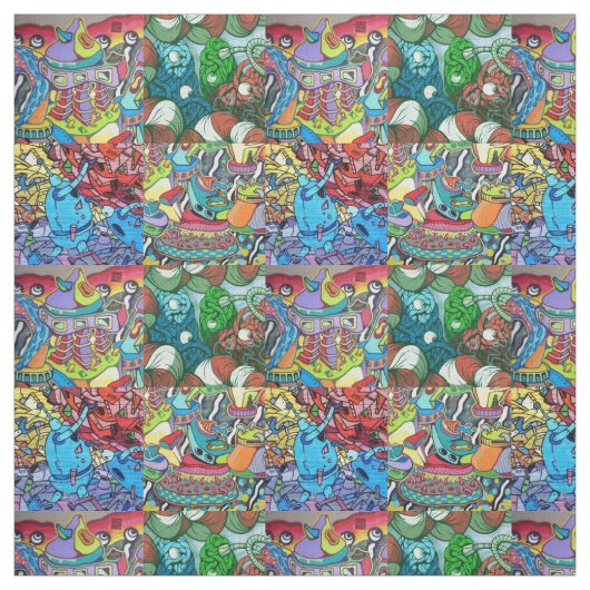 Graffiti Fabric Stof (Swatch)