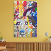 Graffiti Face Canvas Afdruk (Insitu (Woonkamer))