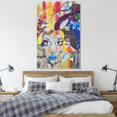 Graffiti Face Canvas Afdruk (Insitu (Slaapkamer))