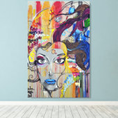 Graffiti Face Canvas Afdruk (Insitu (Houten vloer))