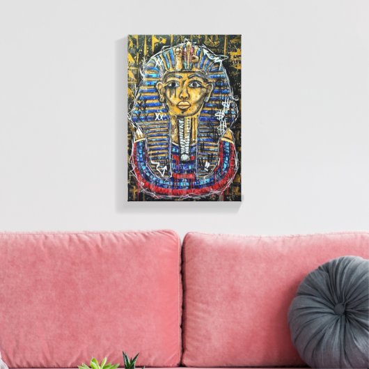 Graffiti Farao King Tut Canvas Afdruk (Insitu (Woonkamer))