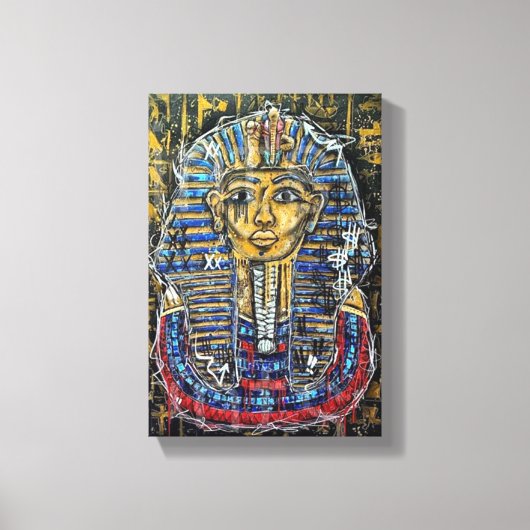 Graffiti Farao King Tut Canvas Afdruk (Voorkant)