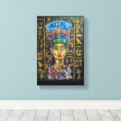 Graffiti Farao Queen Nefertiti Canvas Afdruk (Insitu (Houten vloer))