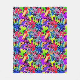 Graffiti Fleece Deken
