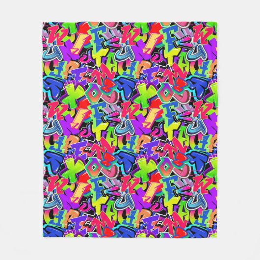 Graffiti Fleece Deken (Voorkant)