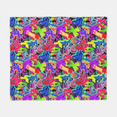 Graffiti Fleece Deken (Voorkant (Horizontaal))
