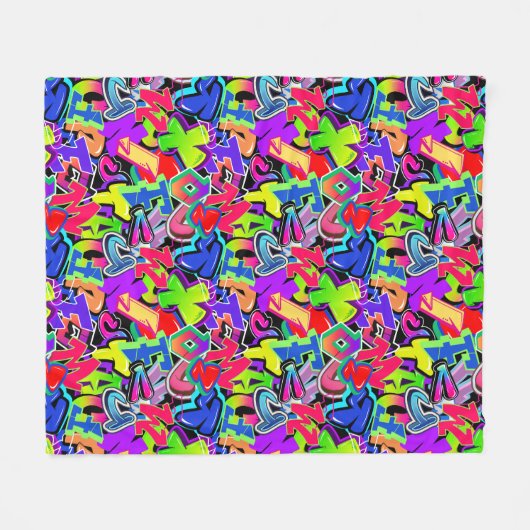 Graffiti Fleece Deken (Voorkant (Horizontaal))