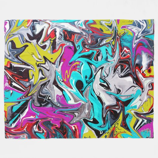 Graffiti Fleece Deken (Voorkant (Horizontaal))