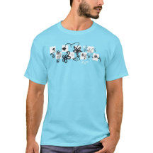 Graffiti Flowers Check T-Shirt
