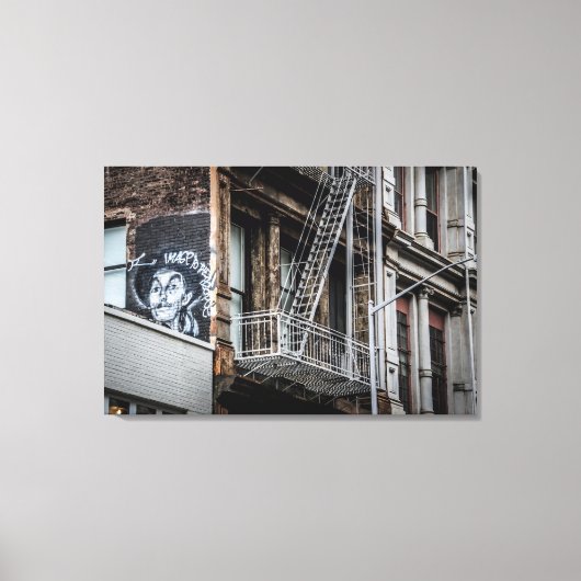 Graffiti-foto van New York City Street Canvas Afdruk (Voorkant)