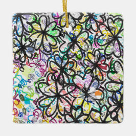 Graffiti Four Leaf Clovers Keramisch Ornament