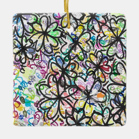 Graffiti Four Leaf Clovers Keramisch Ornament (Voorkant)