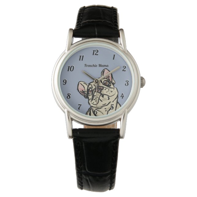 Graffiti Franse buldog Horloge (Voorkant)