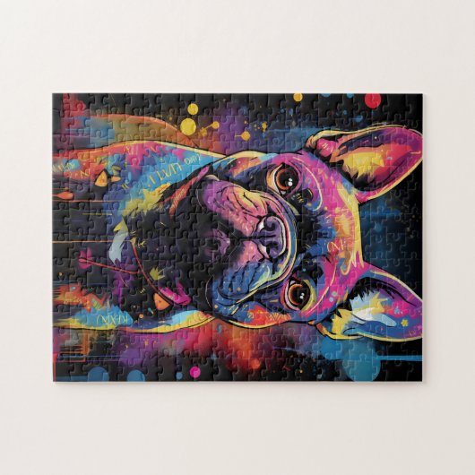 Graffiti Franse buldog Legpuzzel (Horizontaal)