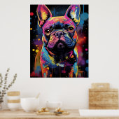 Graffiti Franse buldog Poster (Keuken)