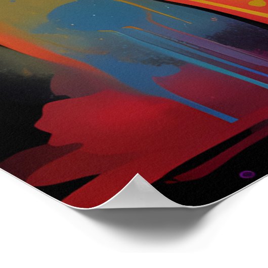 Graffiti Franse buldog Poster (Hoek)