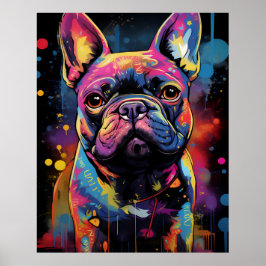 Graffiti Franse buldog Poster