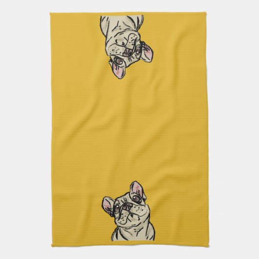 Graffiti French bulldog Theedoek (Verticaal)